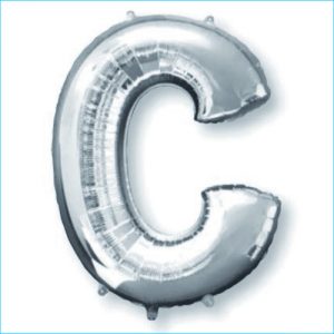 Foil 81cm Silver Letter C