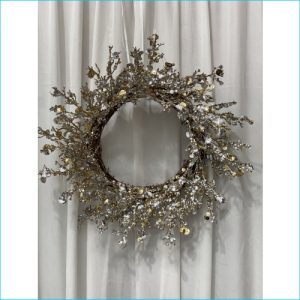 Wreath Sequin Champagne 52cm