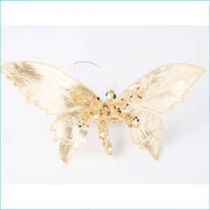 Diamond Butterfly Clip Light Gold 17cm