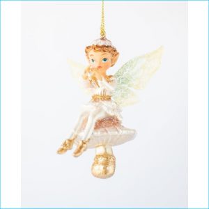 Bauble Fairy on Mushroom 9cm