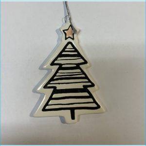 Bauble Ceramic Tree Stripes 10cm