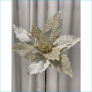 Spray Poinsettia Ivory 63cm