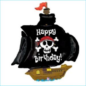 Foil Pirate Happy Birthday Ship 117cm
