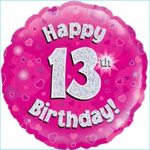 Foil 13th Birthday Holographic Pink 45cm