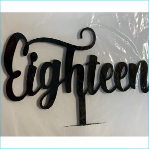 Cake Topper Eighteen Black