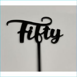 Cake Topper Fifty Black