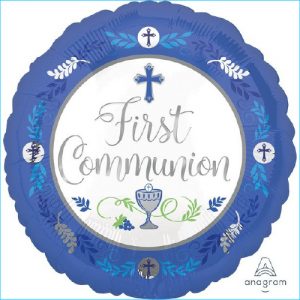Foil First Communion Cross Blue 45cm