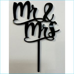 Cake Topper Mr & Mrs Black