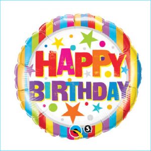 Foil Happy Birthday Stars 45cm