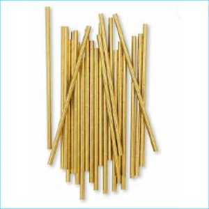 Metallic Gold Paper Straws Pk20