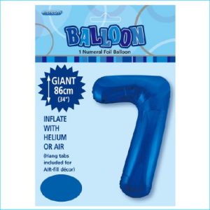 Foil 86cm Blue Number 7 Meteor
