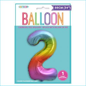 Foil 86cm Rainbow Number 2 M
