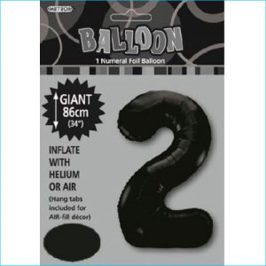 Foil 86cm Black Number 2