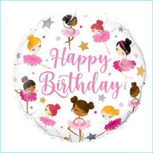 Foil 45cm Happy Birthday Ballerina