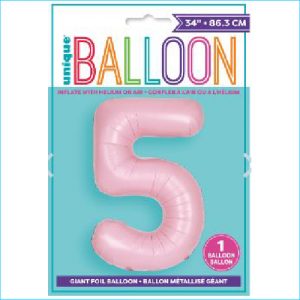 Foil 86cm Matte Lovely Pink Number 5