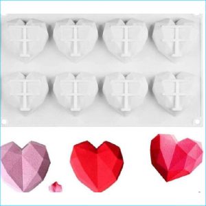 Silicone Mould Geo Hearts Set 8