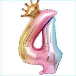 Foil 60cm Crown Rainbow Number 4