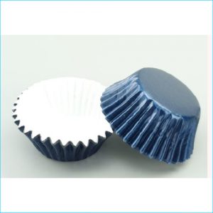 Navy Blue Mini Foil Cupcake Cases 50 UCG