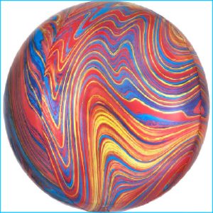Orbz Foil Marble Blue, Red & Gold 38cm