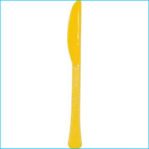 Yellow Plastic Knives Pk 20