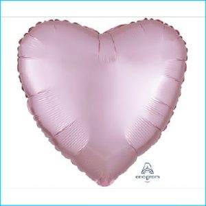 Foil 45cm Heart Satin Pastel Pink