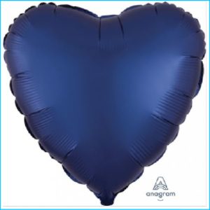 Foil 45cm Heart Satin Navy