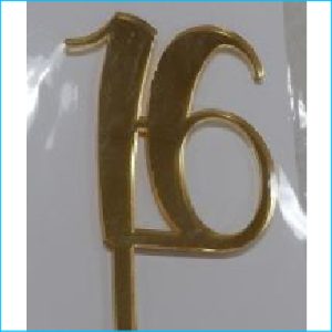 Cake Topper Gold Number 16