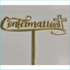 Cake Topper Confirmation Gold