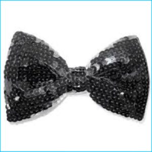 Black Sequin Bow Tie