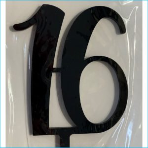 Cake Topper Black Number 16
