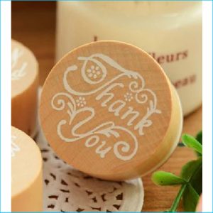 Timber Ink Stamp Thank You 4cm