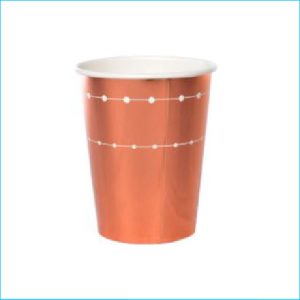 Rose Gold Paper Cups Pk 10