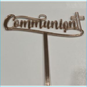 Cake Topper Communion Rose Gold