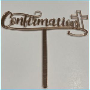 Cake Topper Confirmation Rose Gold