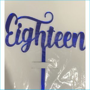 Cake Topper Eighteen Blue