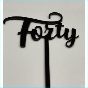 Cake Topper Forty Black