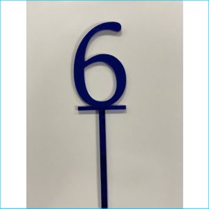Cake Topper Blue Number 6