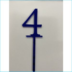 Cake Topper Blue Number 4