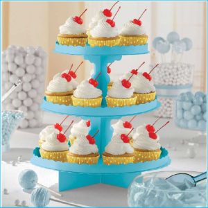 Cupcake Stand 3 Tier Caribbean Blue 11.5