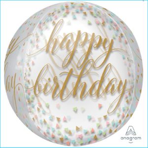 Foil Orbz Confetti Happy Birthday