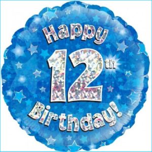 Foil 12th Birthday Holographic Blue 45cm