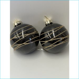 Black & Gold Bauble 12cm