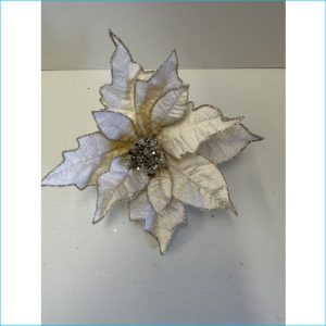 Poinsettia Clip Flw Cream 22.5cm