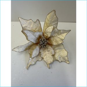Poinsettia Clip Flw Champagne 22.5cm