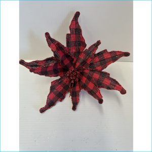 Poinsettia Clip Flw Red/Black 22.5cm