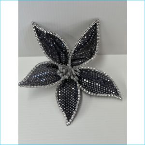 Poinsettia Clip Flw Blue/Silver 18cm