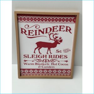 Wooden Reindeer Picture Frame 30x25cm