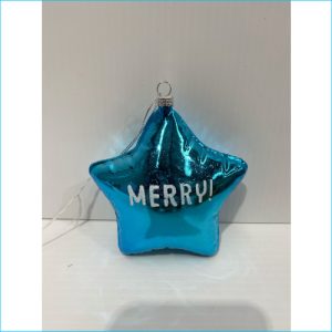 Ornament Star Balloon Blue 10cm