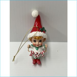 Baby Elf w/ Joy Banner Ornament 7.5cm