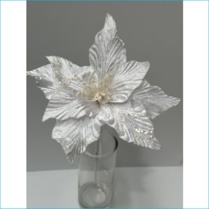 Poinsettia Stem White 64cm